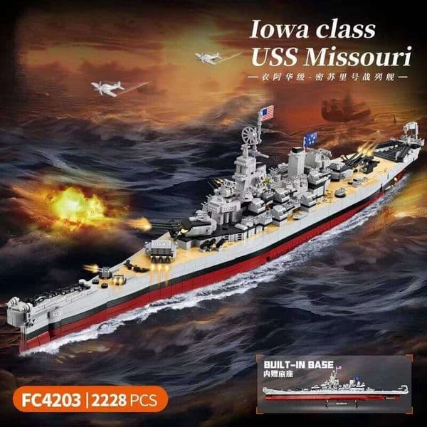 FC4203 Series Missouri Battleship Crusier Model Building Blocks Bismarck Cruiser Boat Bricks Toys Kids Gifts 26LI0522li