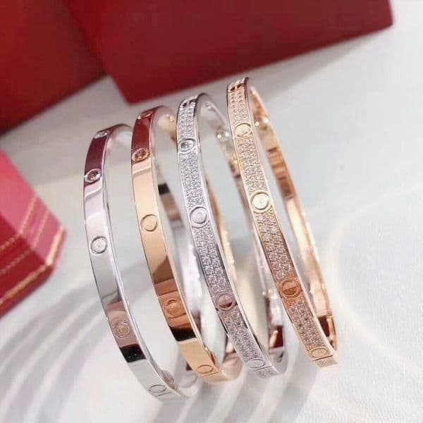 18K Gold Bangle Bracelets Luxury 4Mm Designer Wristband Cuff Men Screwdriver Diamond Jewelry Womens Mens Bracelets Wristlet