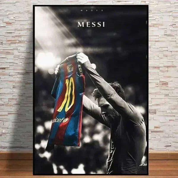 Lionel Messi Football Star Classic Vintage HD Canvas Wall Art Print Poster - Home Living Room Club Decor Collection Gift W260527