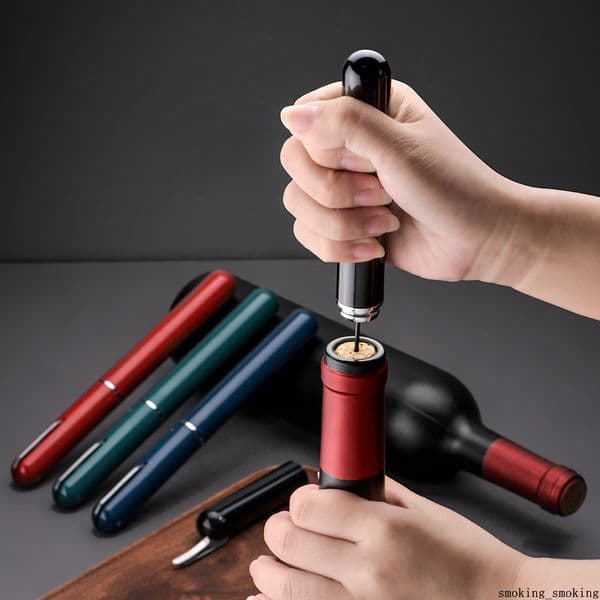 Air Pressure Pump Wine Bottle Opener Pen Shape Stainless Steel Needle Fast Kitchen Bar Party Portable Corkscrew Open Tool Corkscrew Pin Jar Cork Remover 4 Colors