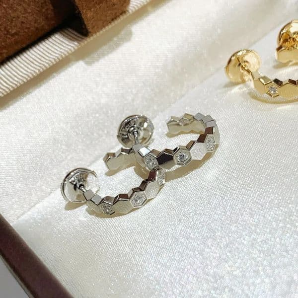 S 925 sterling silver diamond inlaid craft honeycomb shaped advanced electroplating 18K gold womens earringsmy love gift 260526
