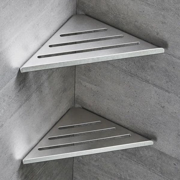 Bathroom Shelf Corner Shower No Drilling 304 Stainless Steel Organizer Storage HeavyDuty Hollow Shampoo Rack 260527
