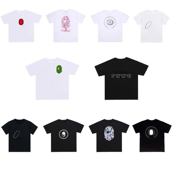 Designer mens tshirts high street graphic t shirts for men summer cotton tshirts classic pattern decoration fashion casual short sleeve round neck shark t shirt cc