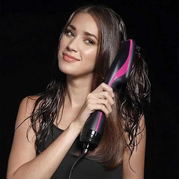 Multi-functional hot air blower comb brush electric hair dryer one-step ion cold and hot air blower with comb brush L260526