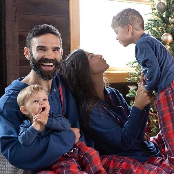 2022 New Christmas Plaid Print Parent-Child Long-Sleeve Pajama Set Home Wear Cotton-Free L2605277S5F
