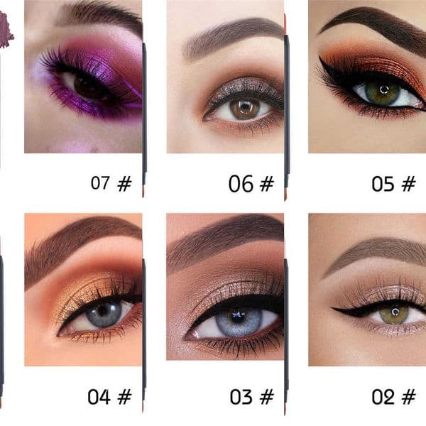 ENGBO 12 Color Eye Shadow Stick Glitter Shimmer Double Head with Brush Waterproof No Fading Sexy High Gloss Matte Eyeshadow Y260527