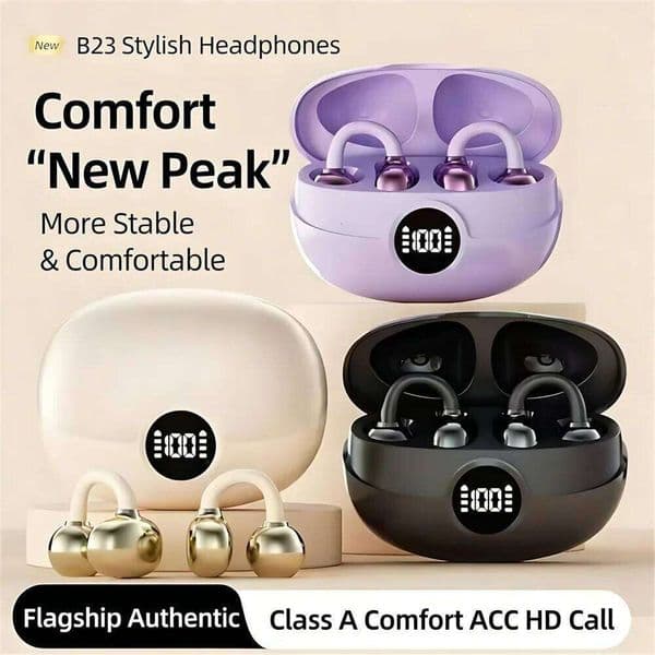 OWS Ear Clip BT Earphone Wireless Headphones Fashion Electroplating HiFi Subwoofer Stereo Office Commuting Game Headsets 26Y0527