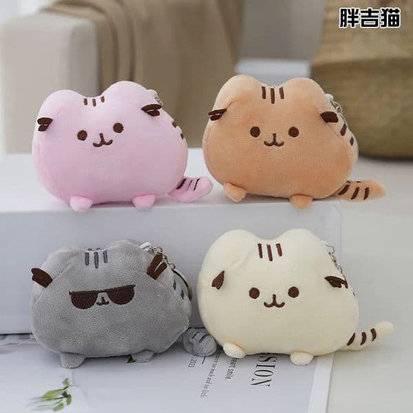 Cartoon cat Plush Keychain toy Cat Doll Backpack Ornaments Pet Toy Peluches Graciosos Stuffed Car Keychain Women Holiday Gifts 260526