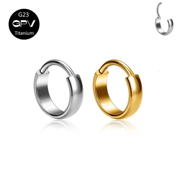 G23 F136 Earrings Cold Wind Preserved Color Vacuum Gold Plated Mens and Womens Perforated Jewelry 260526