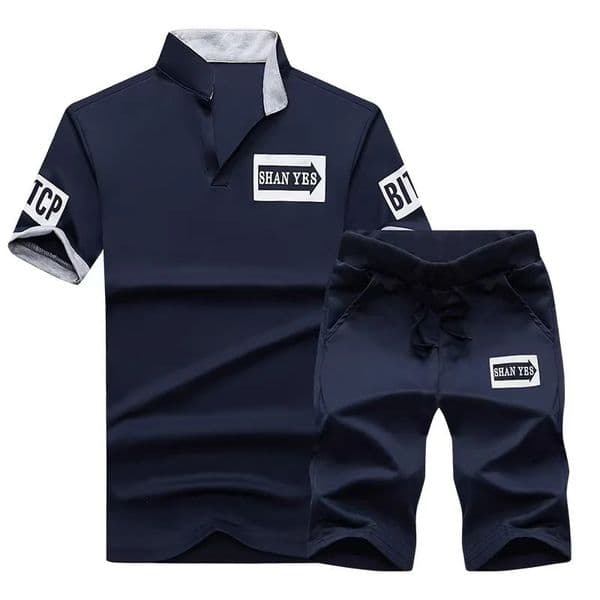 Summer Short Sleeve Casaul Slim Fit Sporting Suit Mens Masculino Polo T ShirtShorts Two Pieces Sets Fashion Tracksuit Men Set 260522
