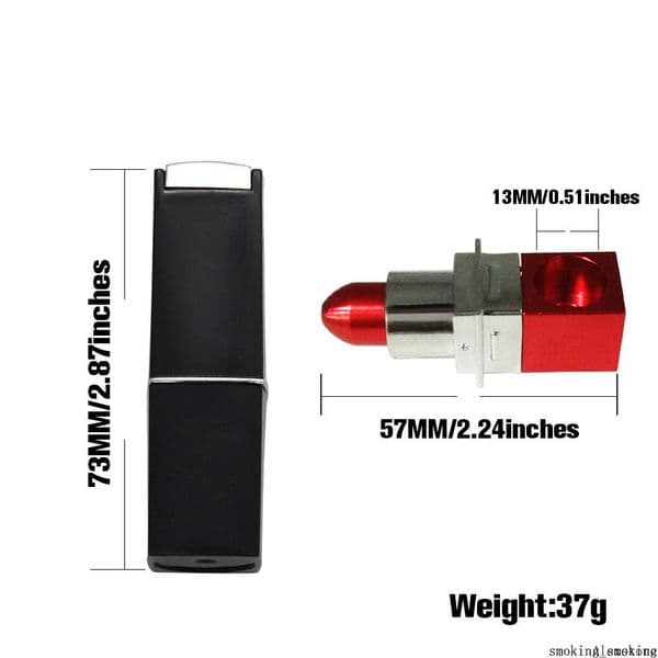 Portable Lipstick Metal Smoking Pipes Tobacco Cigarette Women Pipes Fashion Magic Aluminum Alloy Metal Lipstick Shaped Mini Pipes Lady Gift
