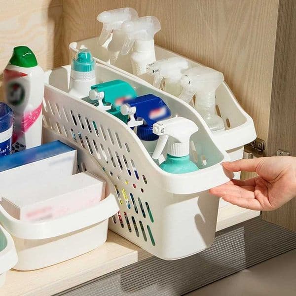1pcs/kitchen rack storage basket household under the sink cabinet good things with wheels narrow storage boxJ260527