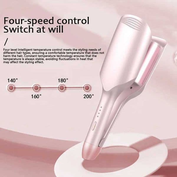 Anti scald design curling iron 32mm/126-inch water ripple effect for large wave curls - easy styling hair stick with 4 temperat L260526HK9O