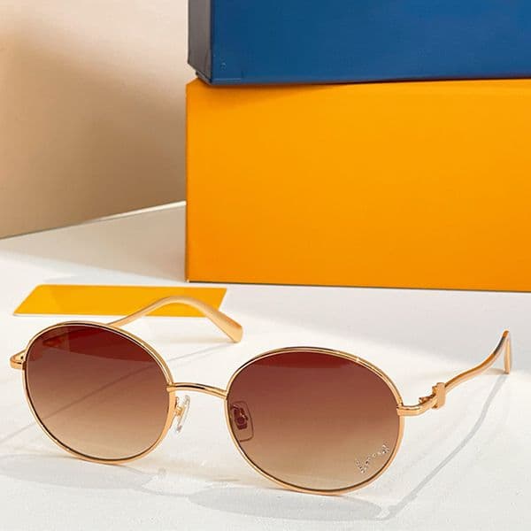 Z1666LU Fashionable womens round sunglasses luxurious gold metal frame round glasses mens womans outdoor leisure travel vacation multifunctional sunglasses