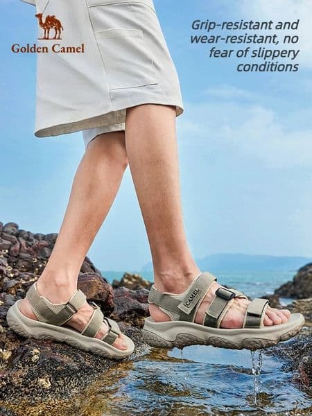 GOLDEN CAMEL Outdoor Mens Sandals for Women Creek Wading Sandal Quick-dry Non-slip Sports Beach Shoes for Men Summer Breathable 260527