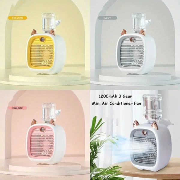 TINSOL USB Mini Air Conditioning Fan Humidifier Desktop Fan Spray Electric 1200mAh Three Gear Air Conditioning Cooling Fan Z260526MWRC