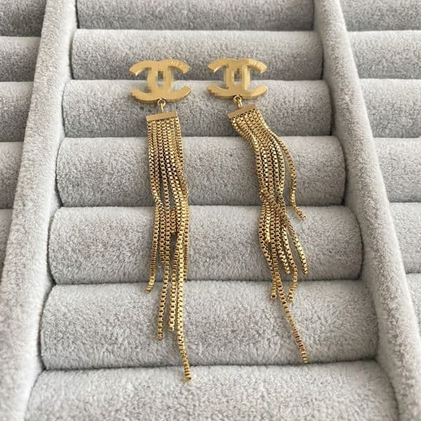 Gold Color Fashion Designer Earrings Stainless Steel Classic Earrings With Tassels Elegant Letter Luxury Earrings For Women Lady Girls