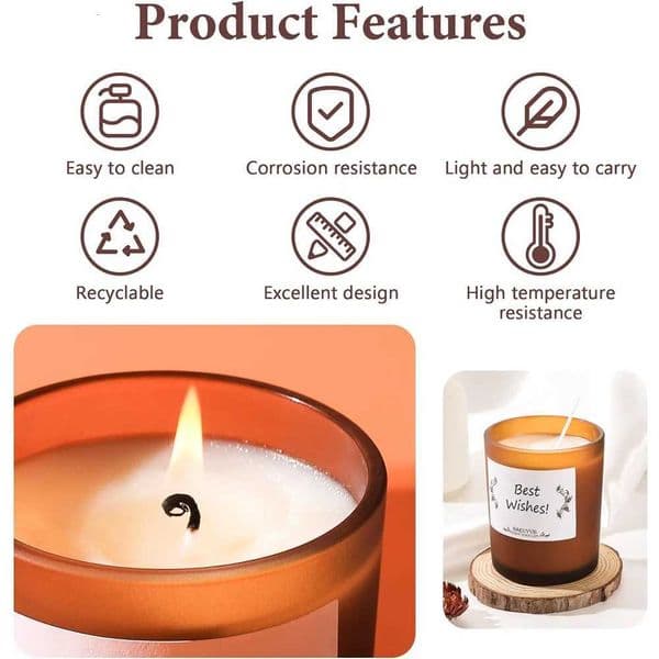 Frosted Candle Jars with Bamboo Lids for Making Candles 7oz Empty Candle Tins with Wooden Lids Bk Candle ContainersJ260527