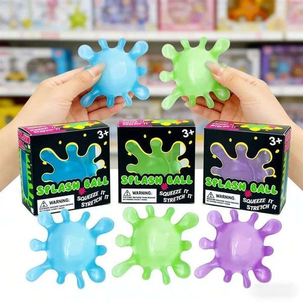 Schylling Needoh Splash Ball Sensory Fidget Stress Relief Squishy Cube AntiAnxiety Squeeze Object For Focus ADHD Population 26L0527