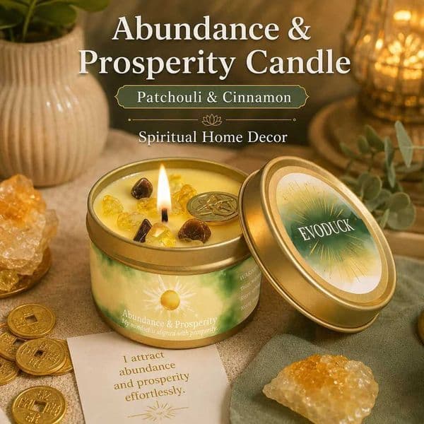 Patchoi Cinnamon Crystal Scented Candle Abundance Prosperity Aratherapy Candle Manifestation Ro Decor Gift For Her 3oz TinJ260527Z260530
