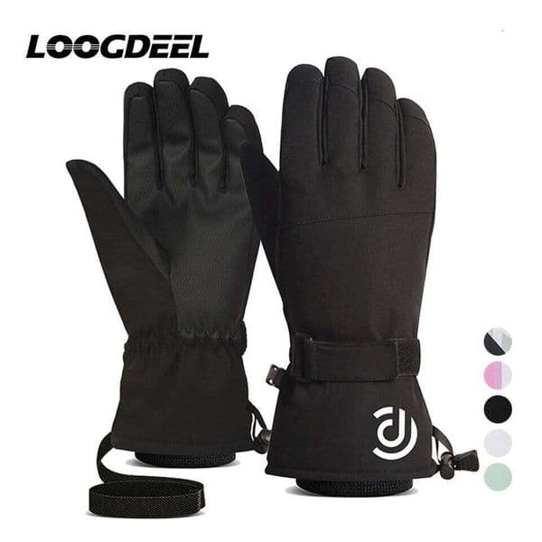 LOOGDEEL Snowmobile Snow Snowboard Thermal Women Men Waterproof Touchscreen Function Windproof Plush Mittens Ski Gloves S260526