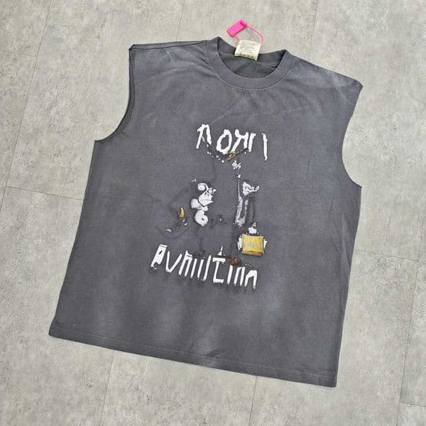 Yao Fashion Loose Vintage Casual Streetwaer Vest Tops Clothing Band Punk Rock Washed Print Tank Sveless HipHop Vest For Men L260527