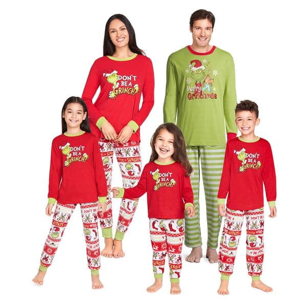 Grinchmas Parent-child Santa Claus Print Pajama Set L260527OW48