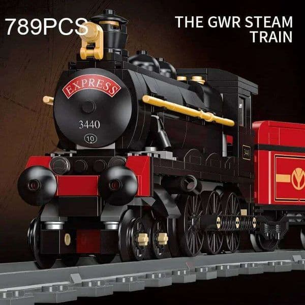 789PCS Steam City Heavy Freight Train Rails Assemble Model Bricks Creative Desktop Decoration Boy Toys Birthday Gifts J260527