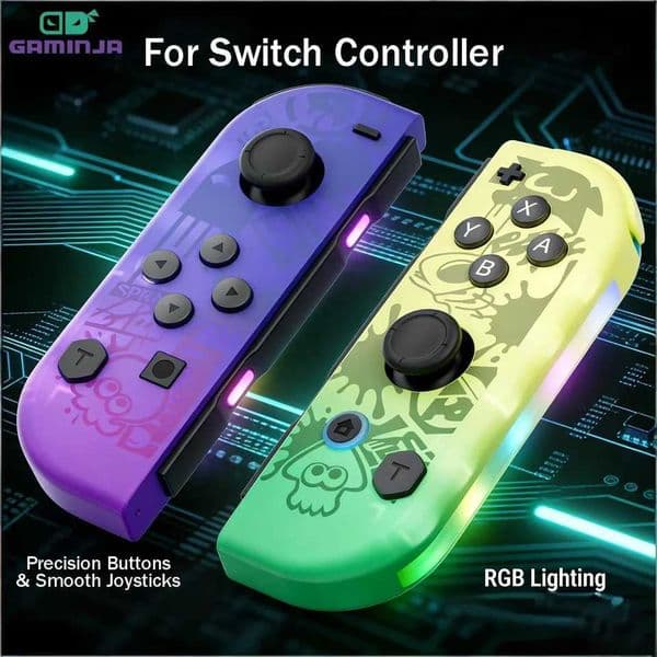 GAMINJA Wireless Joy-Con Controller For Nintendo Switch RGB Backlight Dual Vibration Feedback High-Precision Joystick Gamepad Z260526