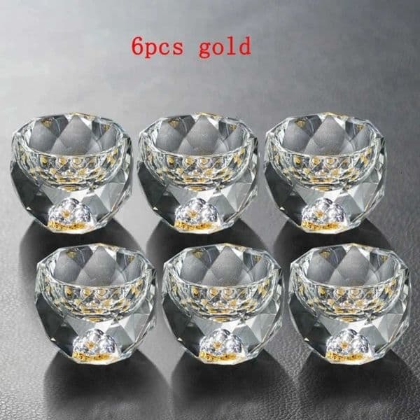 6pcs Set Diamond Cutting Crystal Liquor Glasses Vodka S Glass Wine Whiskey Spirits Sake Soju y Tea Cup 251013Y260527