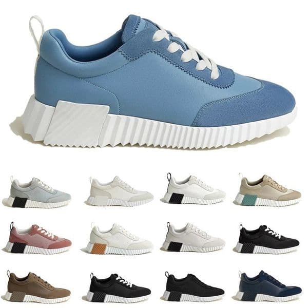 Designer H Bouncing Sneakers Luxury casual shoes for Men Women Breathable Mesh Canvas Suede Walking trainers