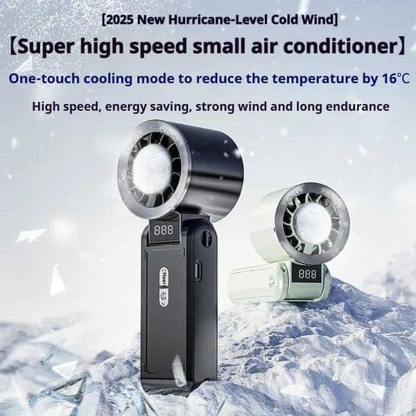 36000MA Ice Pack Fan Foldable Semiconductor Refrigeration High Speed Turbofan Infinitely Variable Speed Handheld Electric FanR260527
