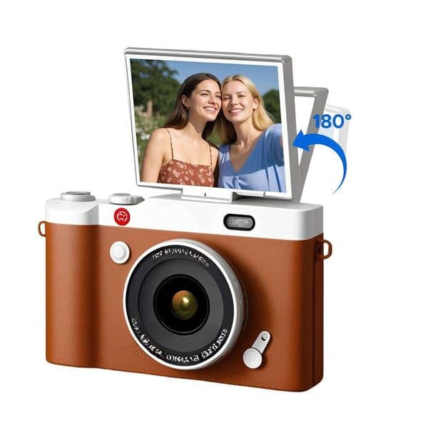 Retro 4k Video Recorder LED Fill Light CCD 180 16X Digital Zoom Portable Photography Flip Screen Selfie Camera J260527