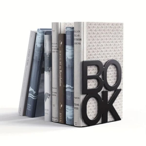 1pc Iron Bookends Book Stand Support for Home Office and Library Non Slip Rack Shelf Holder School Stationery Accessories 260527