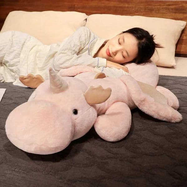 1pc 70-150cm Giant White Dragon Plush Toy With Unicorn Horn Flying Wings Dragons Dinos Hug Throw Pillow Dinos Nap Sleeping Gift C260527
