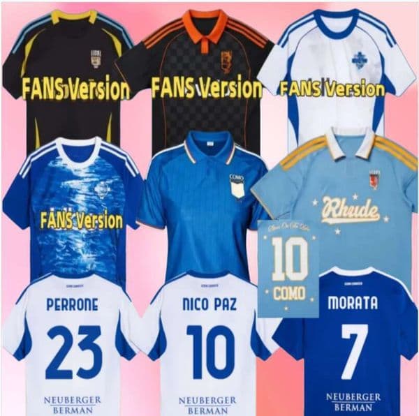 26 27 Como NICO PAZ Soccer Jerseys 2025 2026 PERRONE VERDI BASELLI 24 25 Fourth Special Home Away Men Kids football Jersey shirts Kit 999
