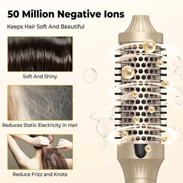 Thermal Brush One-Step Hot Air Brushvolumizer Hair Curler Straightener Hair Styling Brush Professional Curling Iron Heated GOLD L260526GN6U