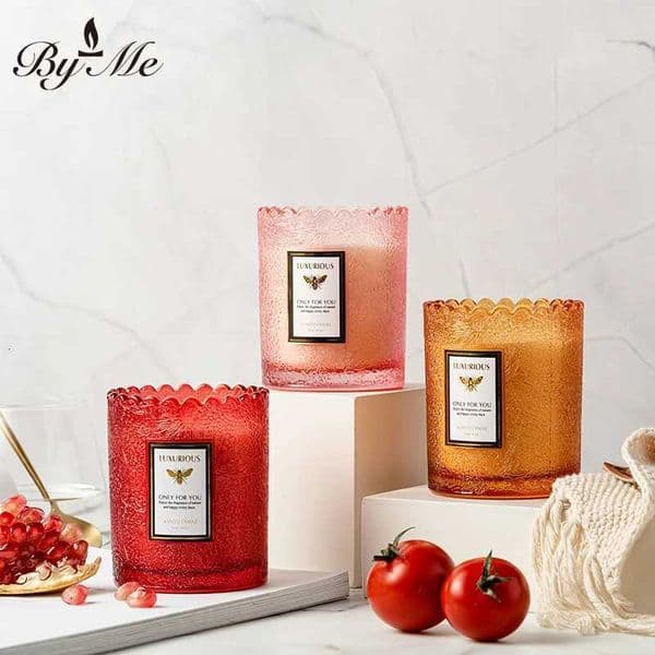 75x9cm High-end Lace-edge Embossed Cup Soy Wax Bedro Fresh And Elegant Scented Candle Smokeless Cup WaxJ260527