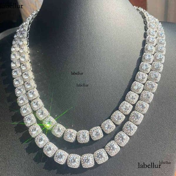 Necklace bracelet Moissanite Dia Custom Vvs Cuban Link S Sier 8mm 12mm Large Tennis Chain Solid Back Hiphop ea