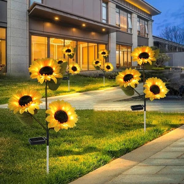 2026 LED Solar Sunflowers Rose Flower Light Home Decorative perfume Lights Garden cologne Decoration Lawn Lamp Waterproof Landscape Free Shipping 18