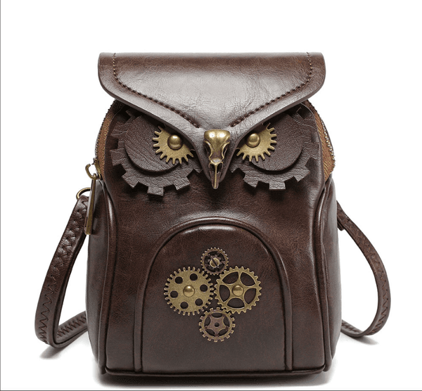 Hot Selling Womens Cartoon Shoulder Bag,Girls PU Leather Crossbody Bag,Coin Purse Medieval Steampunk Owl Bag For Daily Travel Designer Bags