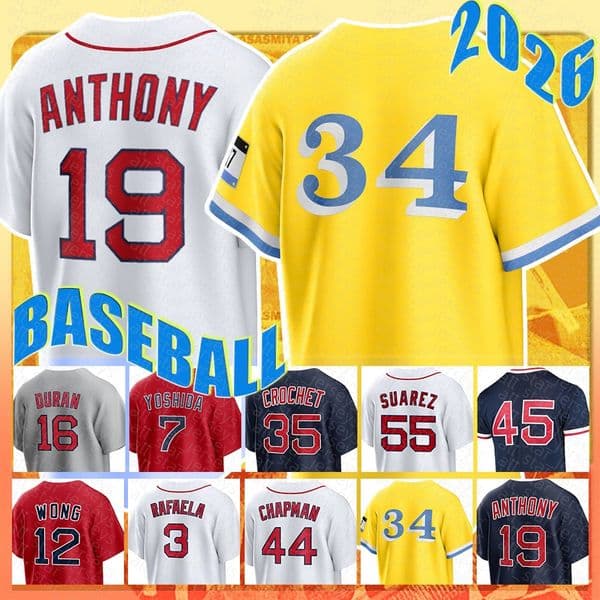 Jarren Duran Baseball Jersey Roman Anthony David Ortiz Masataka Yoshida Garrett Crochet Connor Wong Ranger Suarez Ceddanne Rafaela Aroldis Chapman 2026