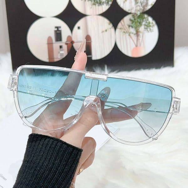 Fashion Large Frame One-piece Pilot for Women Face Shield Trendy Internet Celebrity Street Style Sunglasses
