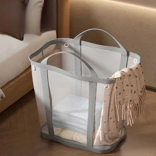 1 PCS Large Capacity Foldable Mesh Laundry Basket Portable Storage Hamper for Clothes for Bedrooms Laundry Rooms BathroomsJ260527