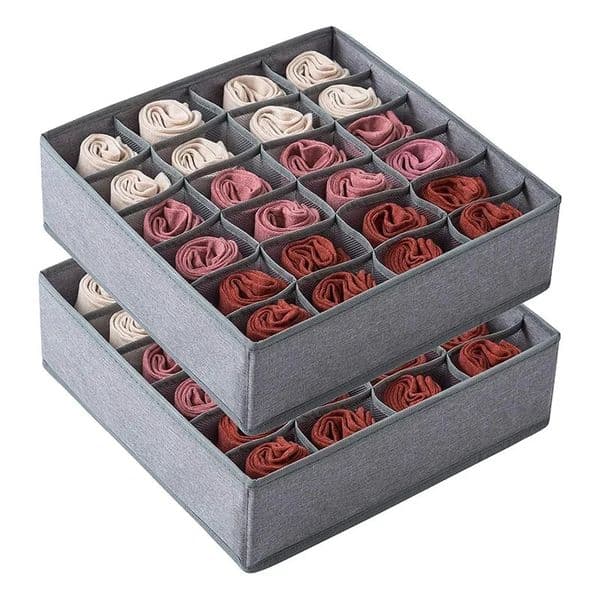 4pcs1set Underwear Storage Box Foldable Nonwoven Sixpiece Set Bra Socks Drawer Finishing 260527
