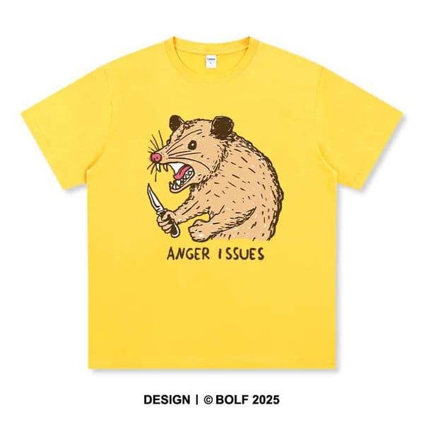 Womens Anger Issues Printed T-Shirt 100 Cotton Oversized Edgy Graphic Ts for Men Summer Tops Punk Strtwear D260527