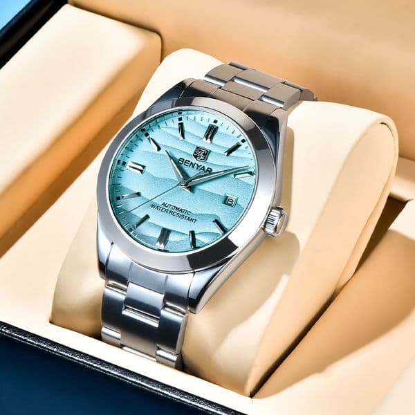 Benyar y sand particle size 40mm mechanical watch 316L stainless steel 5Bar waterproof mens automatic watch 260526