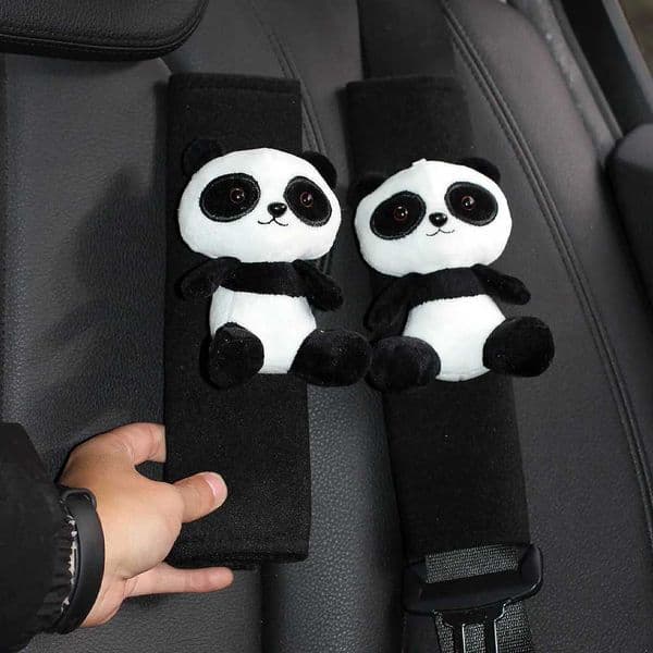Cute Panda Car Seat Belt Cover Pad Soft Plush Shoulder Protector Extender Universal Fit for Men Women Cute Car Accessories Gifts Z260526