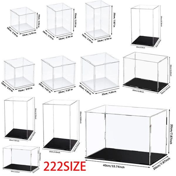 222 Size Acrylic Display Case for Collectibles Assemble Clear Box Protection Showcase Action Figures Organizing Toys 260527