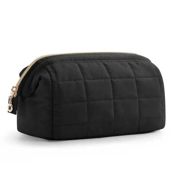 Puffy Padded Travel Cosmetic Large Capacity maquillaje Wide Open Women Makeup Organizer Case Solid Color Toiletry Bag 002